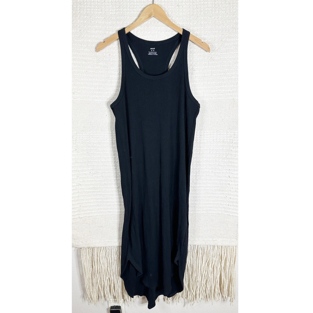 AERIE black ribbed racerback sleeveless midi dress M